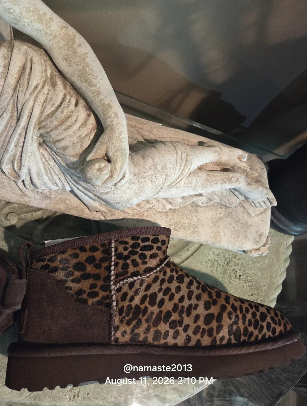 Ugg Classic Ultra Mini Caspian Boot Leopard Print Calf Hair Designer #805